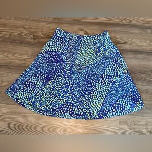 Anni Kuan Pull On A Line Cotton Stretch Skirt Purple Blue Womens size Medium